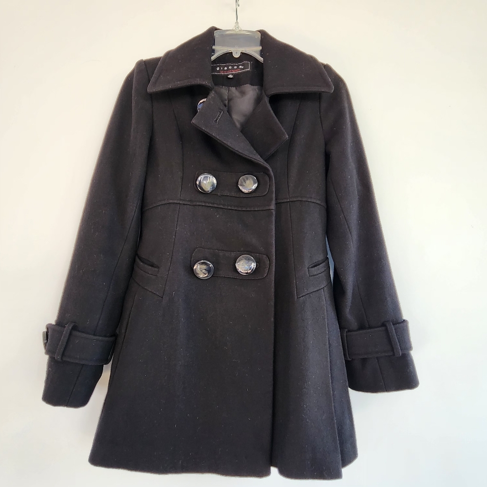Women's Black Peacoat